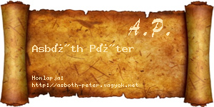 Asbóth Péter névjegykártya