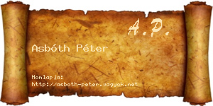 Asbóth Péter névjegykártya