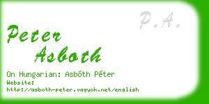 peter asboth business card